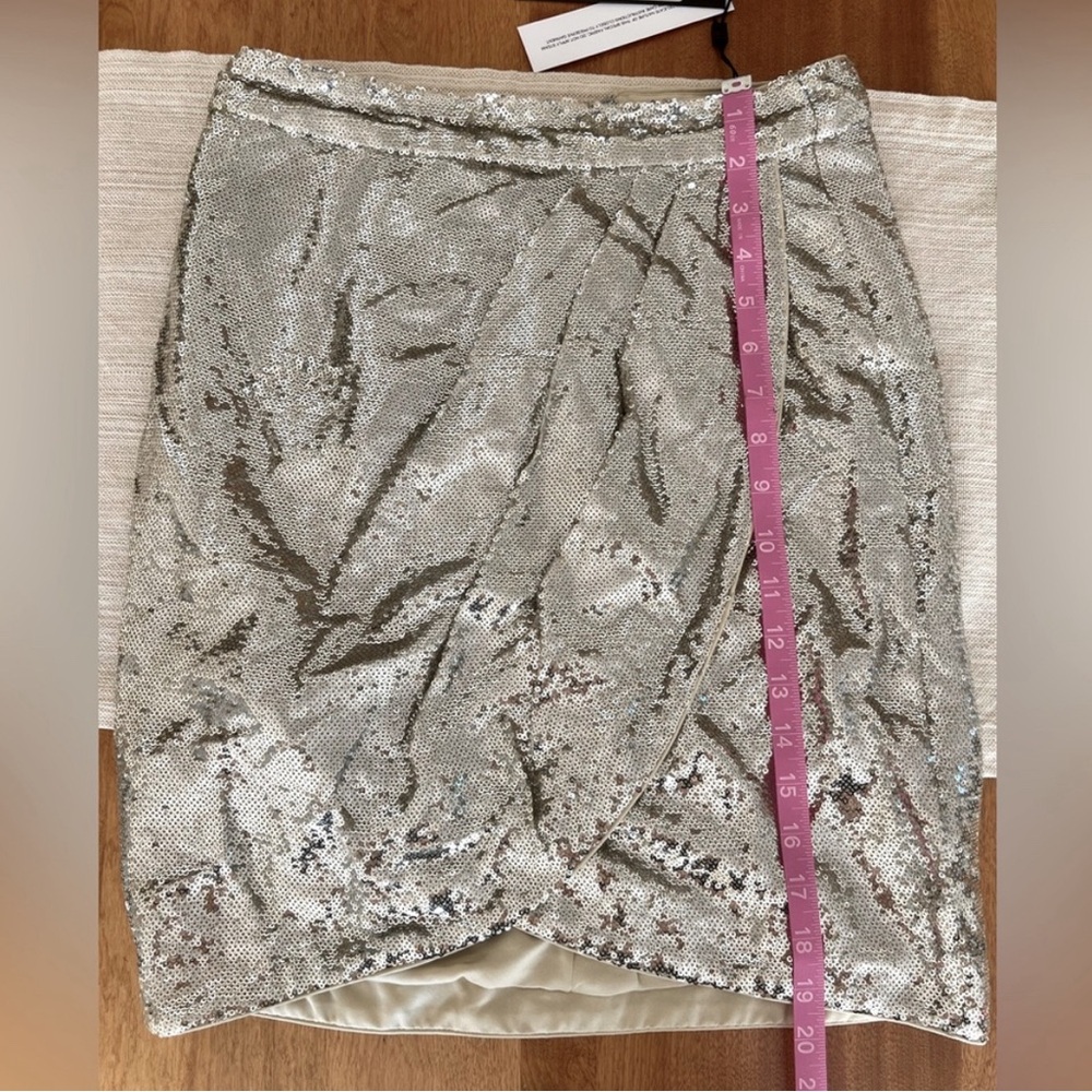 BCBG Silver Sequin Mini Skirt